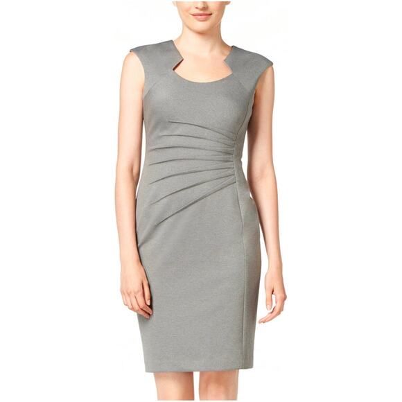 Calvin Klein Dresses & Skirts - Calvin Klein Starburst Sheath Dress Gray Sleeveless Size 6 Career Workwear